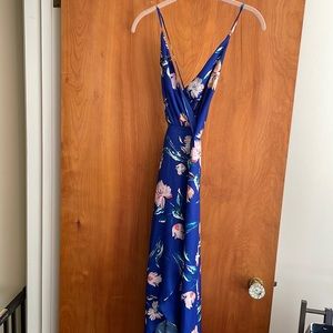 Lulu’s Wylden Floral Print Lace Up High Low Dress